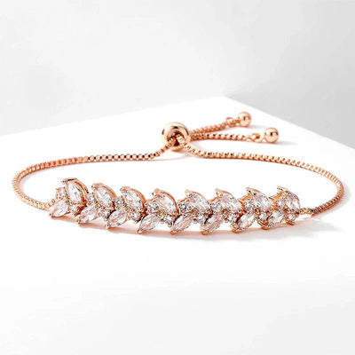 Filigranes Cube-Armband mit Zirkonia im Birnenschliff