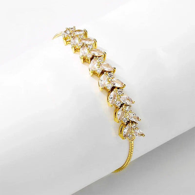 Filigranes Cube-Armband mit Zirkonia im Birnenschliff